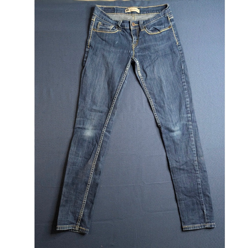 Levis 524 Too Superlow Skinny Jeans Medium Wash Denim Blue Low Rise 26x31
